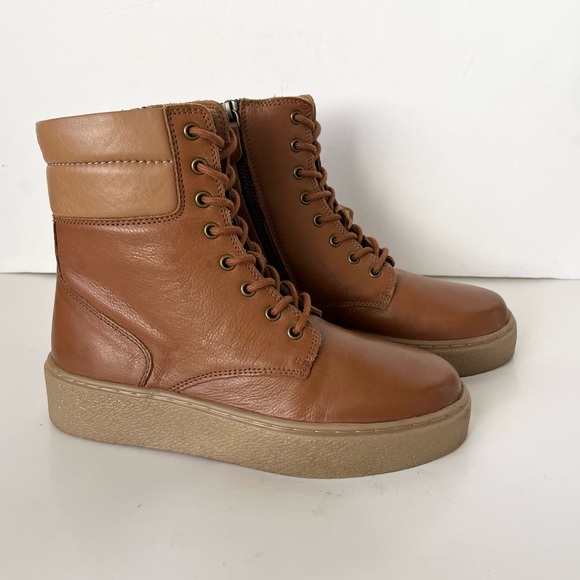 Roolee just wandering leather lace up platform boots 7 NEW - Picture 4 of 14